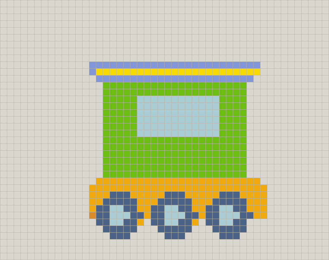 Green Train Car Perler bead pattern preview